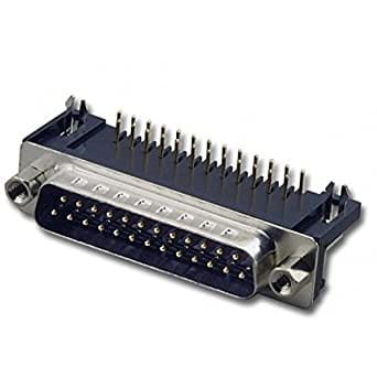 DB25 Male Right Angle Connector - 25 Pin - PCB Mount