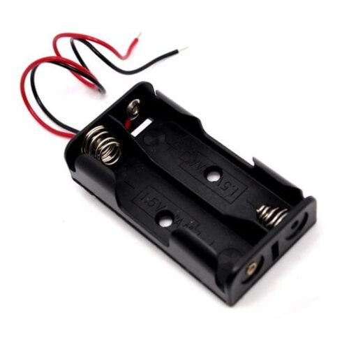 2xAA Battery Holder - Black - Good Quality