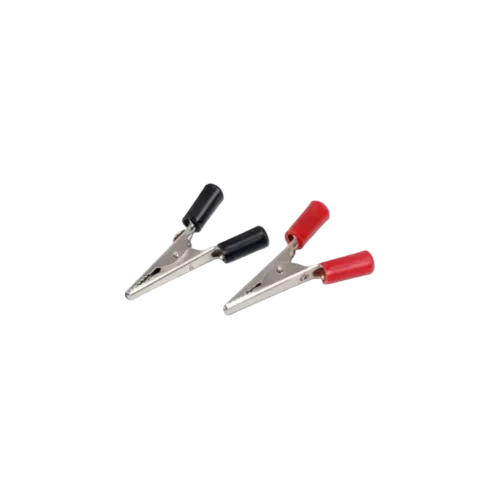 DC Crocodile Alligator Clips Red and Black Pair