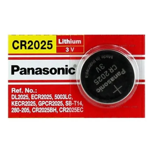 Panasonic CR2032 3V Lithium Coin Cell Battery – 5 Pack – Bulk – Exp 2033
