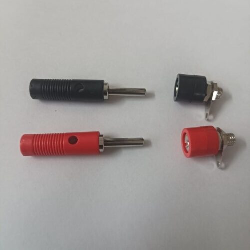 Banana Jack Plug Connectors Male and Female (Black & Red Pair) 4mm