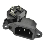 3 Pin Male Power Cord Connector Panel Mount