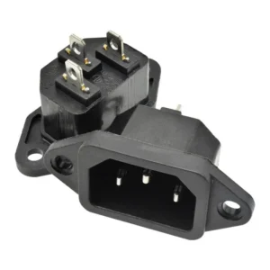 3 Pin Male Power Cord Connector Panel Mount