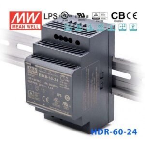 HDR-60-24 Mean well SMPS - 24V 2.5A 60W Din Rail Metal Power Supply