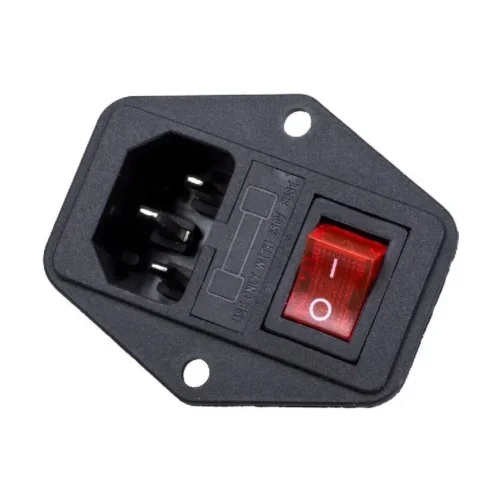 AC 3pin Power Socket with Control Switch and Protection Fuse Holder