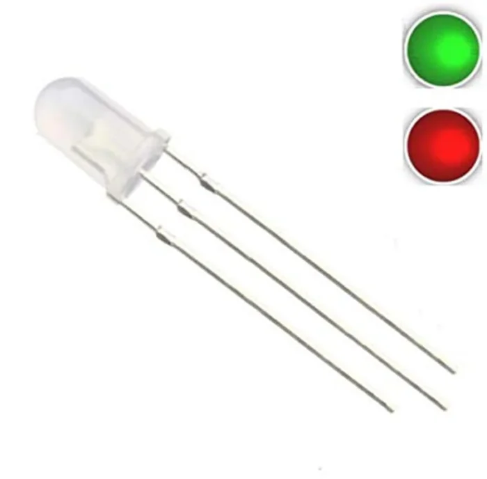 (Pack of 5) Red and Green Bi Color Led 5mm Common Cathode ...
