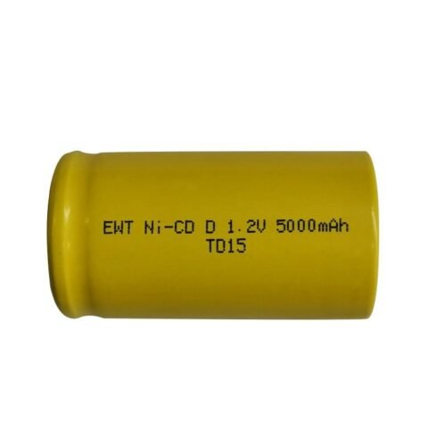 5000mAh 1.2V Size-D Cell NiCd Rechargeable Battery with Button Top