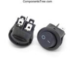 DPST ON-OFF Black Round Rocker Switch