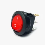 On-Off Round Rocker Switch - 6A 250V (RED Light)