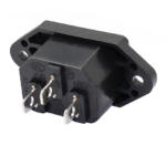 IEC 3 Pin Screw Mount Male Connector