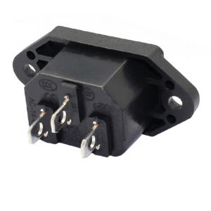 IEC 3 Pin Screw Mount Male Connector