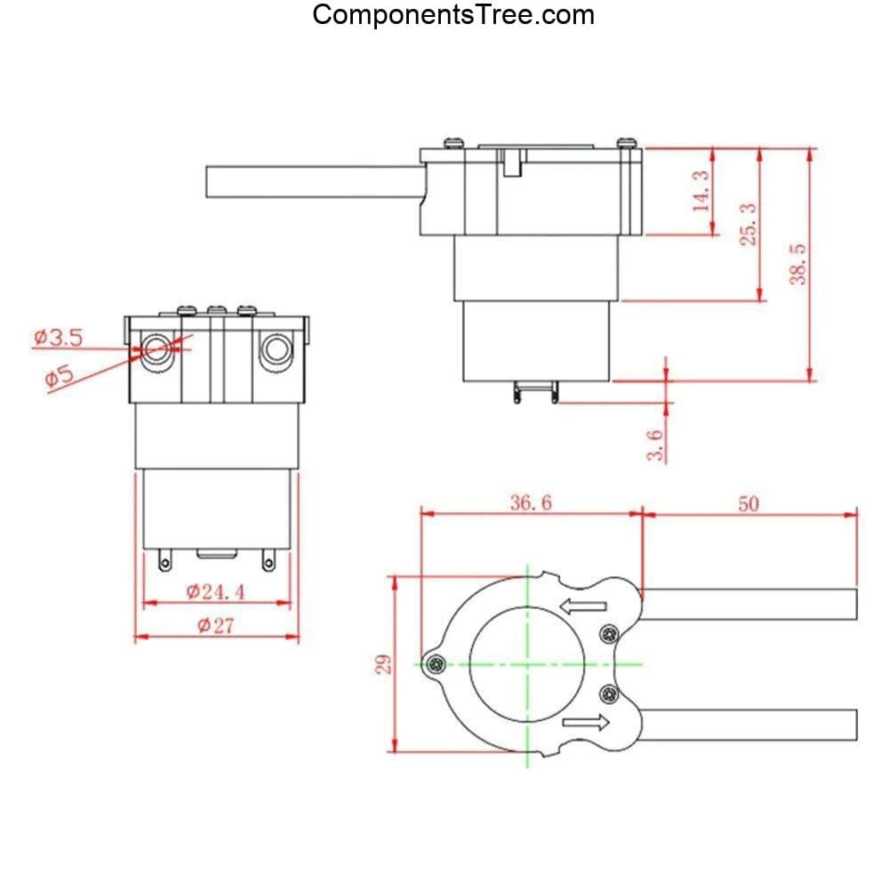 miniature peristaltic pump with hose pipe, 6V Dosing Mini Liquid Pump (Peristaltic Pump)