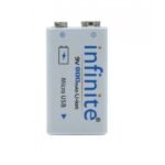 Infinite ENVIE 9V 800mAh Li-ion Micro USB Rechargeable Battery..