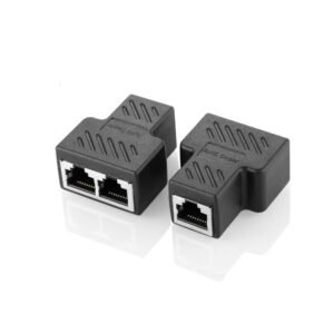 RJ45 Ethernet Network Cable Female Splitter Connector (1 To 2 Way)