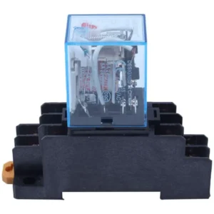 Coil DPDT Power Relay MY2N 8 Pin with Socket Base (2 change over relay)