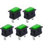 SPST momentary rectangle shape Horn type Push button switch GREEN