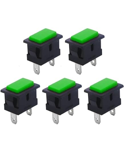 SPST momentary rectangle shape Horn type Push button switch GREEN