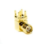 SMA Female Connector Right Angled for PCB Mount