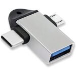 USB Female to Micro USB Male and Type C Male Dual Converter Adapter