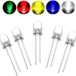 Mixed Color 5mm Clear LED Lights for DIY Projects kit Each 25nos (Red Green Yellow Blue White) Total 125nos