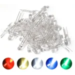 Mixed Color 3mm Clear LED Lights for DIY Projects kit Each 10nos (Red Green Yellow Blue White) Total 50nos - Image 2