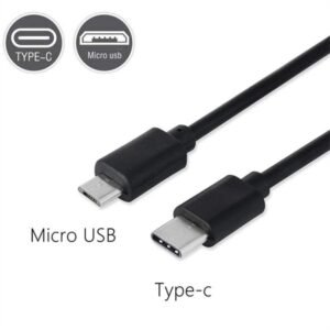 Type C Male Cable to Micro USB V8 Male Cable 1m