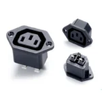 3 Pin Female AC Power Socket Panel Mount 10A 250V