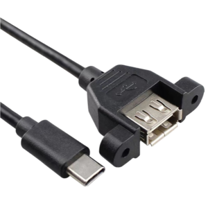 USB Type-C Male to USB-A Female Panel Mount Extension Cable
